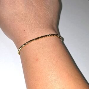 Gold Beaded Bracelet 3mm